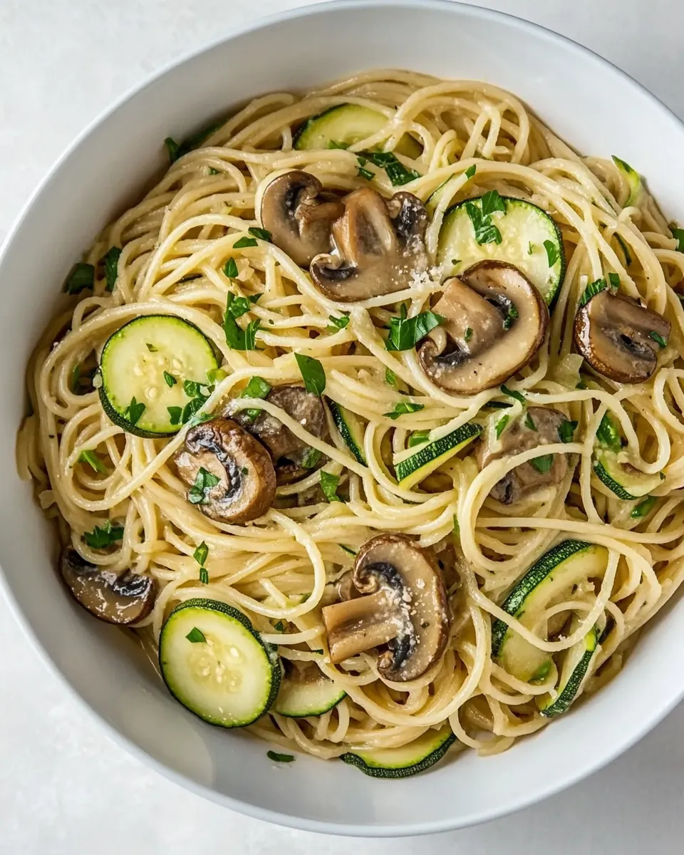 homemade One Pot Zucchini and Mushroom Spaghetti photo