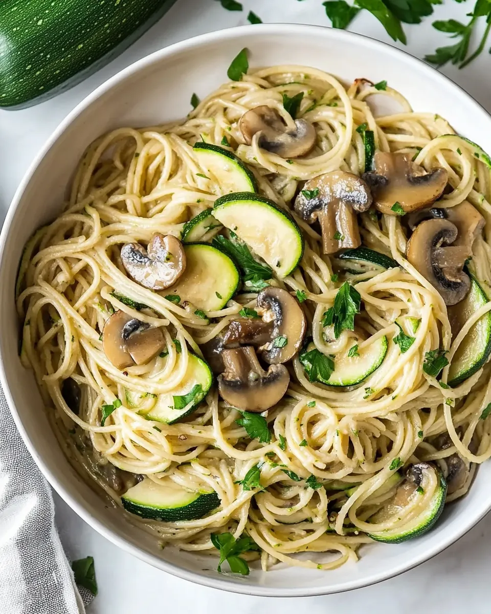 classic One Pot Zucchini and Mushroom Spaghetti image