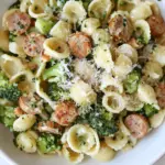 Homemade Orecchiette Pasta with Chicken Sausage and Broccoli photo