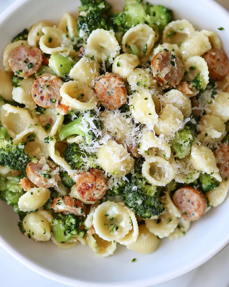 Homemade Orecchiette Pasta with Chicken Sausage and Broccoli photo