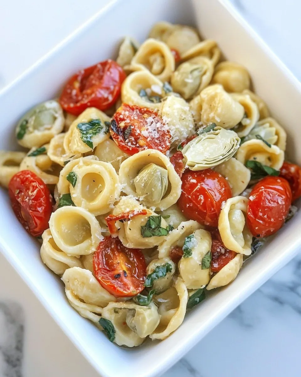 Homemade Orecchiette with Slow Roasted Tomatoes & Artichokes photo