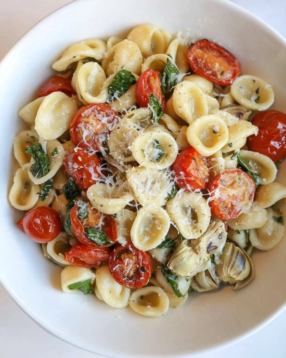 Easy Orecchiette with Slow Roasted Tomatoes & Artichokes picture