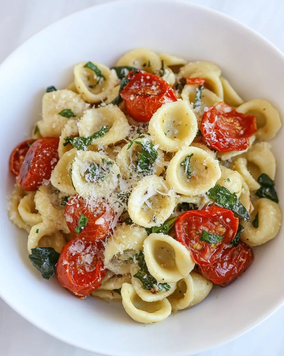 Delicious Orecchiette with Slow Roasted Tomatoes & Artichokes shot