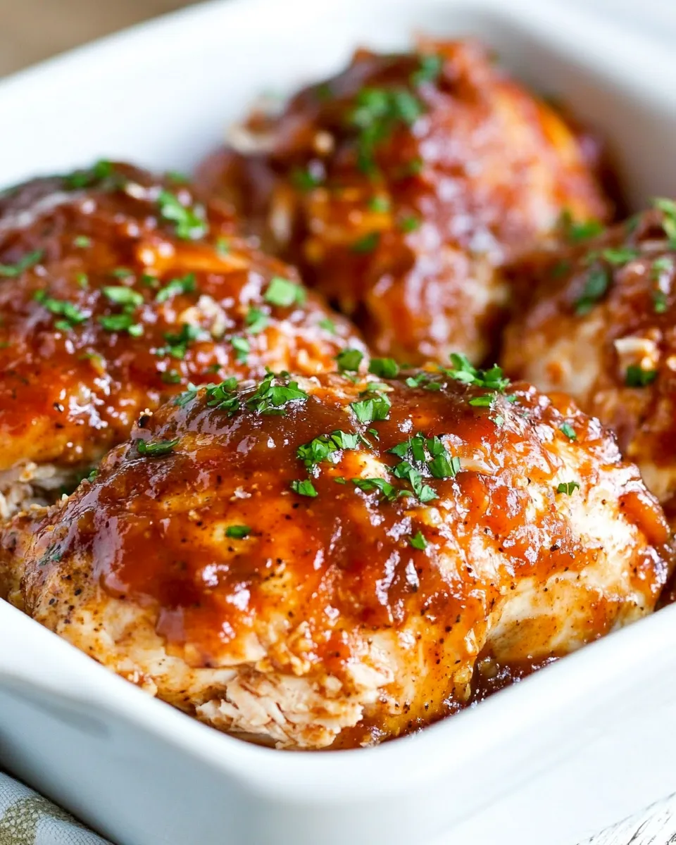 Easy Oven Baked BBQ Chicken dish photo