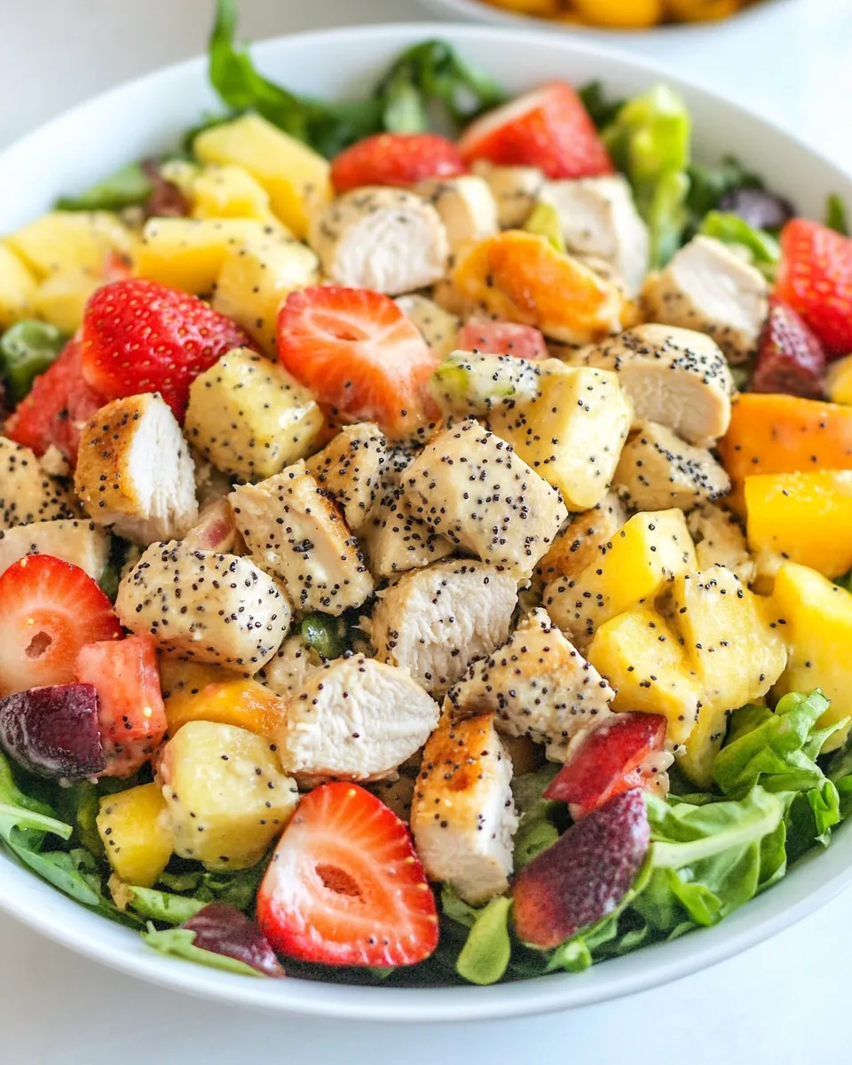 Easy Panera Strawberry Poppyseed Chicken Salad food shot