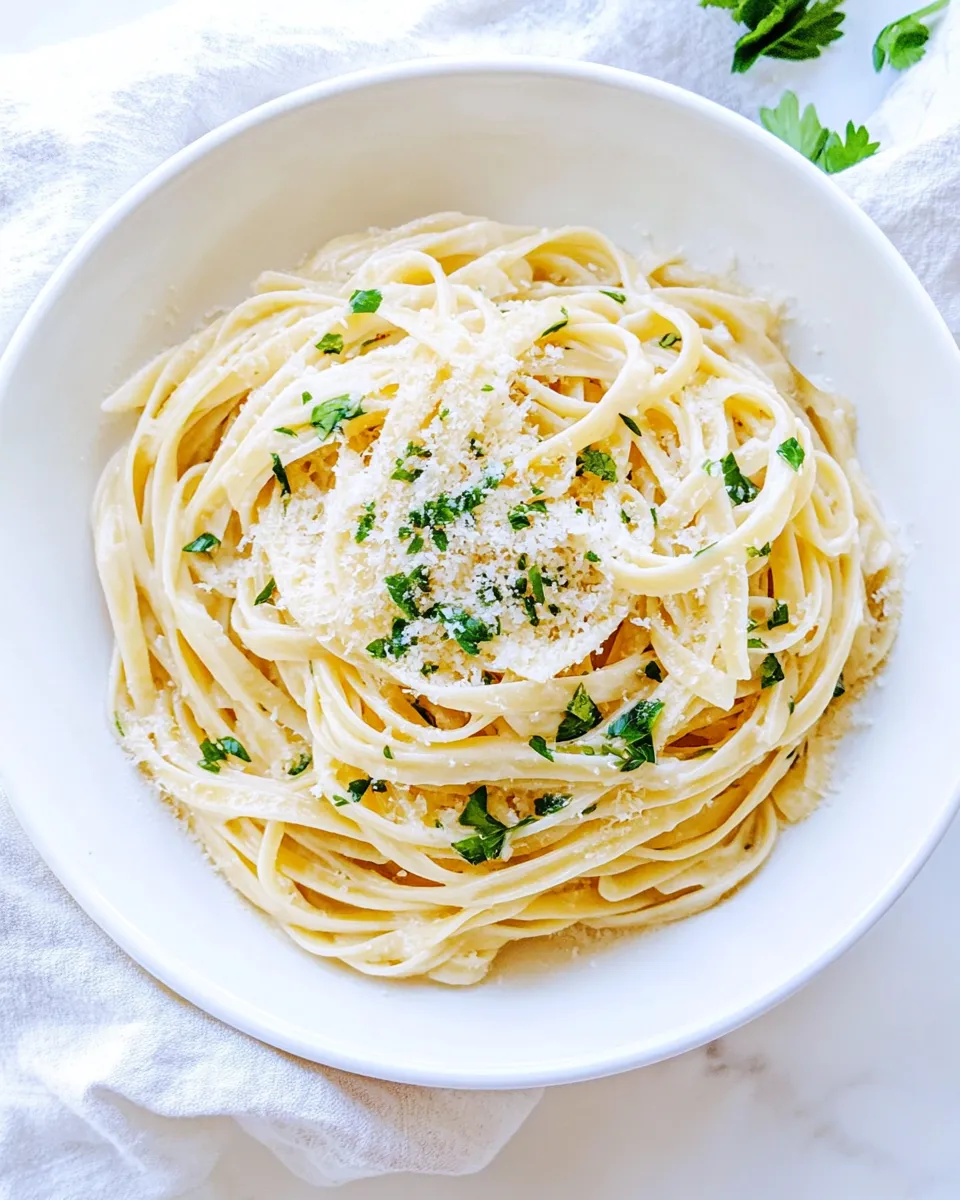 Delicious Parmesan Garlic Linguine Pasta plate image