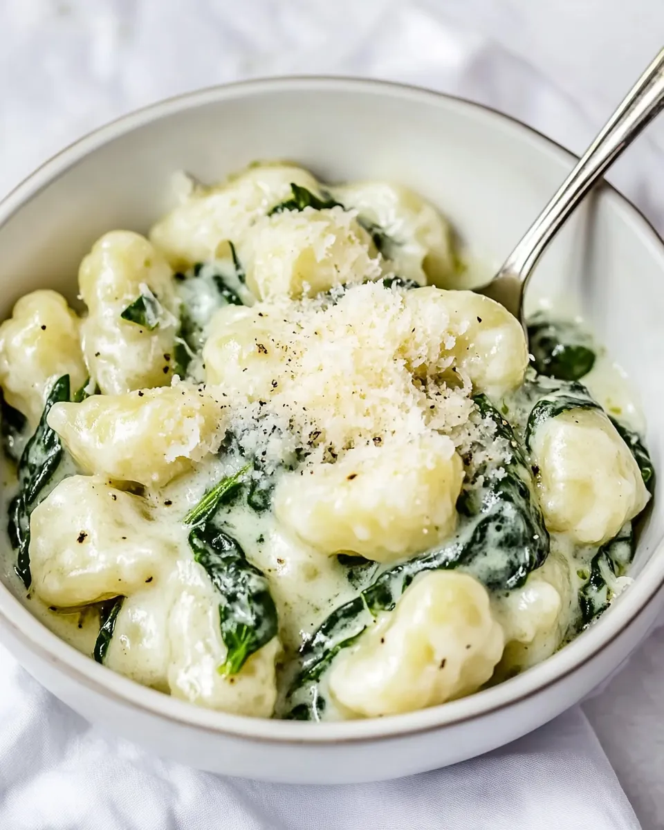 Delicious Parmesan Spinach Gnocchi plate image