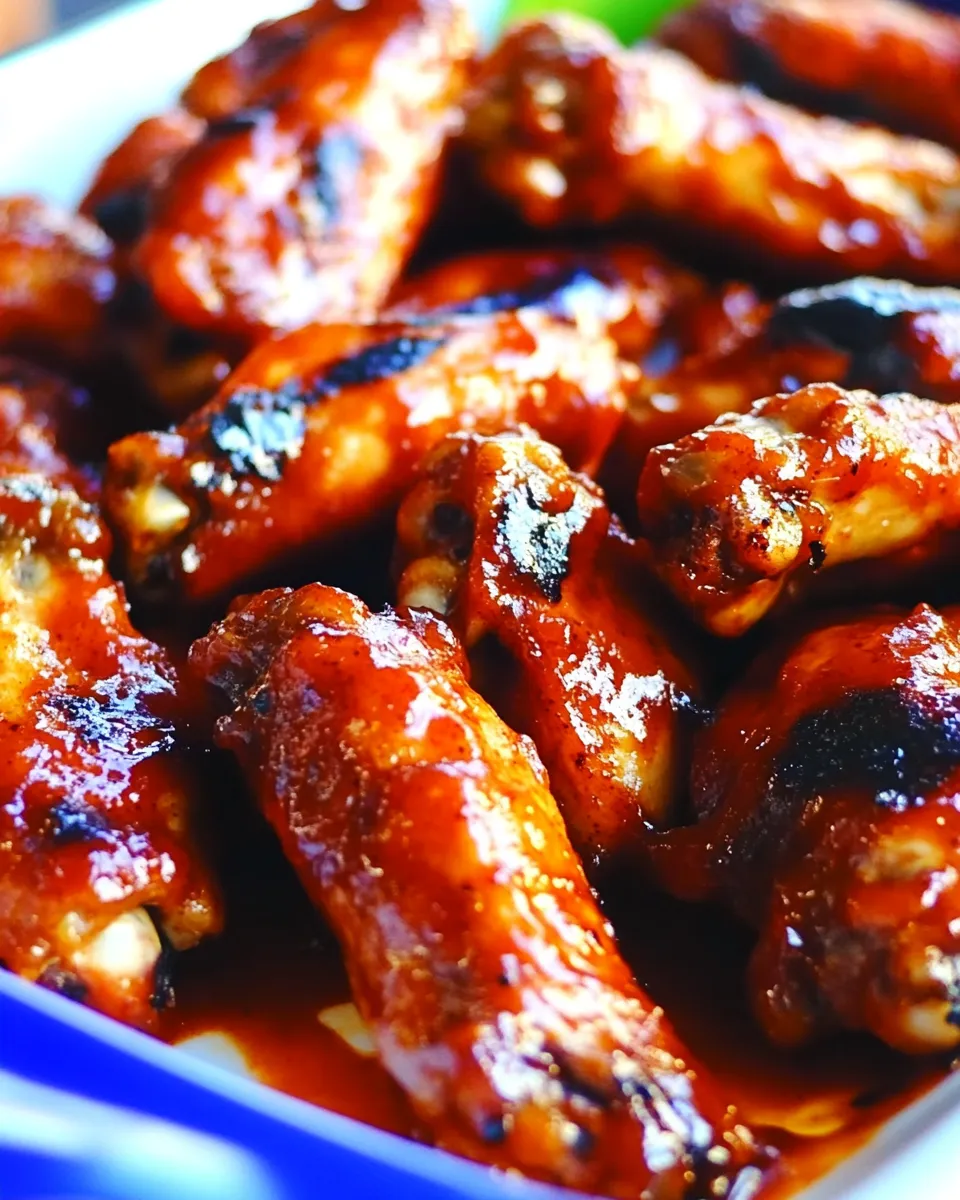 Homemade Peach BBQ Chicken Wings Recipe photo