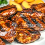 Homemade Peach BBQ Grilled Chicken photo