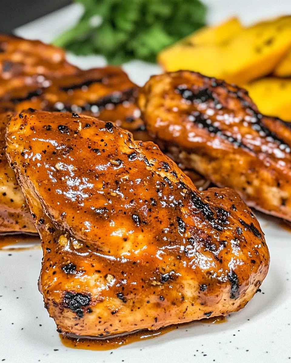 Delicious Peach BBQ Grilled Chicken dish photo
