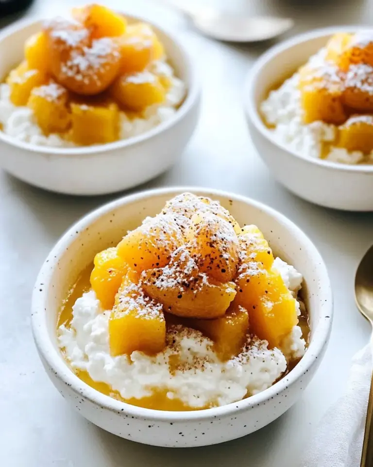 Homemade Peach Pie Cottage Cheese Bowls recipe photo