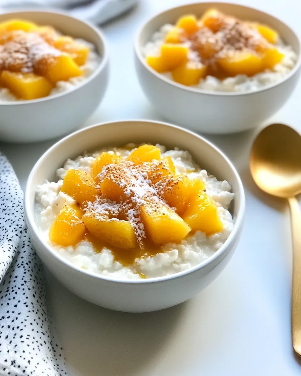 Delicious Peach Pie Cottage Cheese Bowls plate image