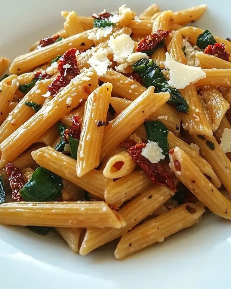 homemade Penne Mediterranean with Sun-dried Tomatoes photo