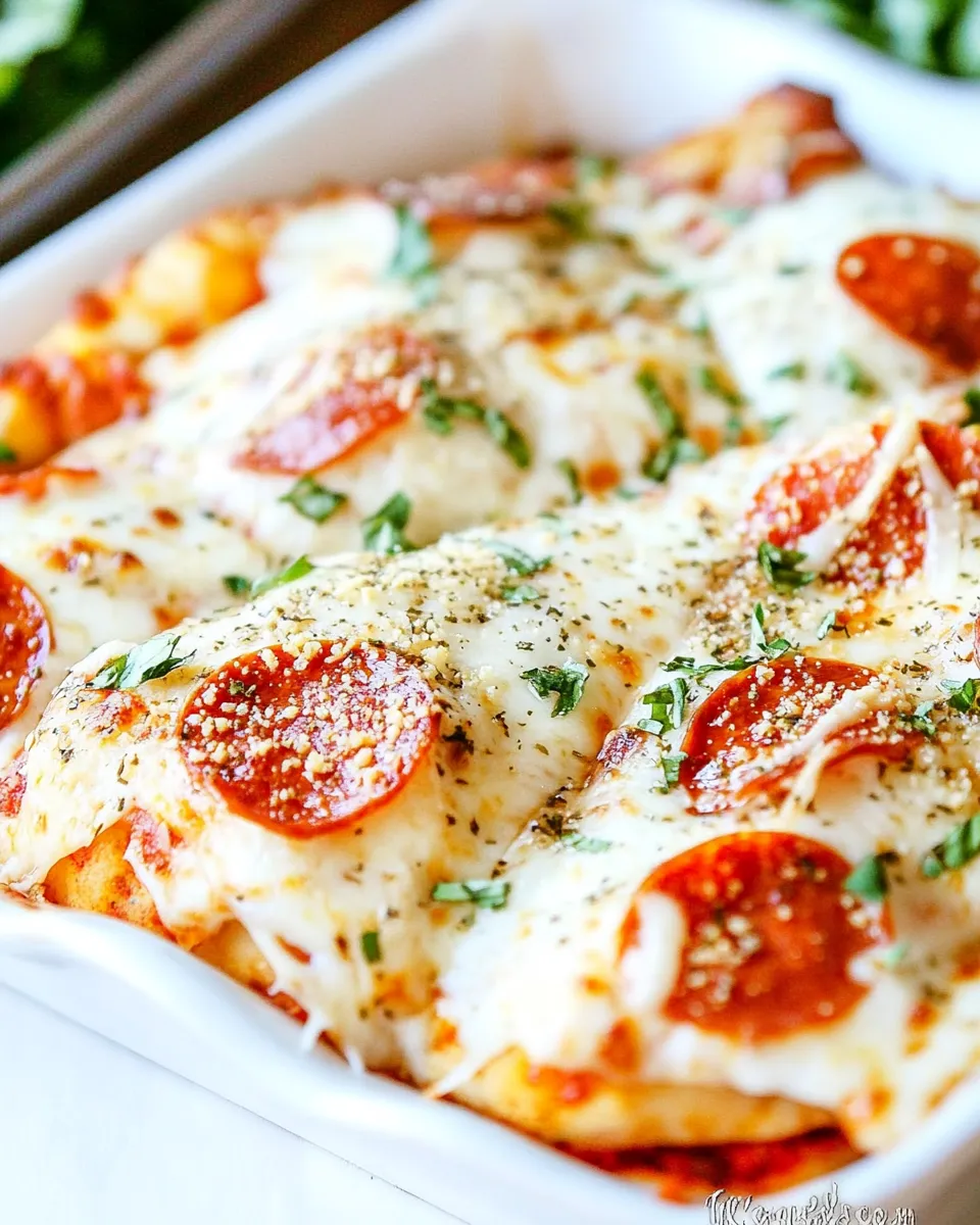 Delicious Pepperoni Pizza Chicken plate image