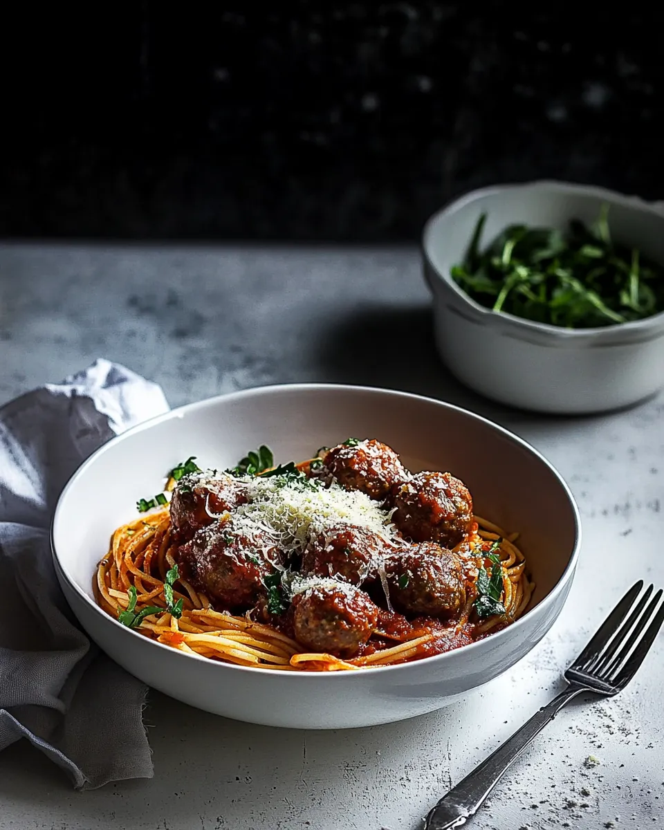 delicious Perfect Spaghetti & meatballs shot