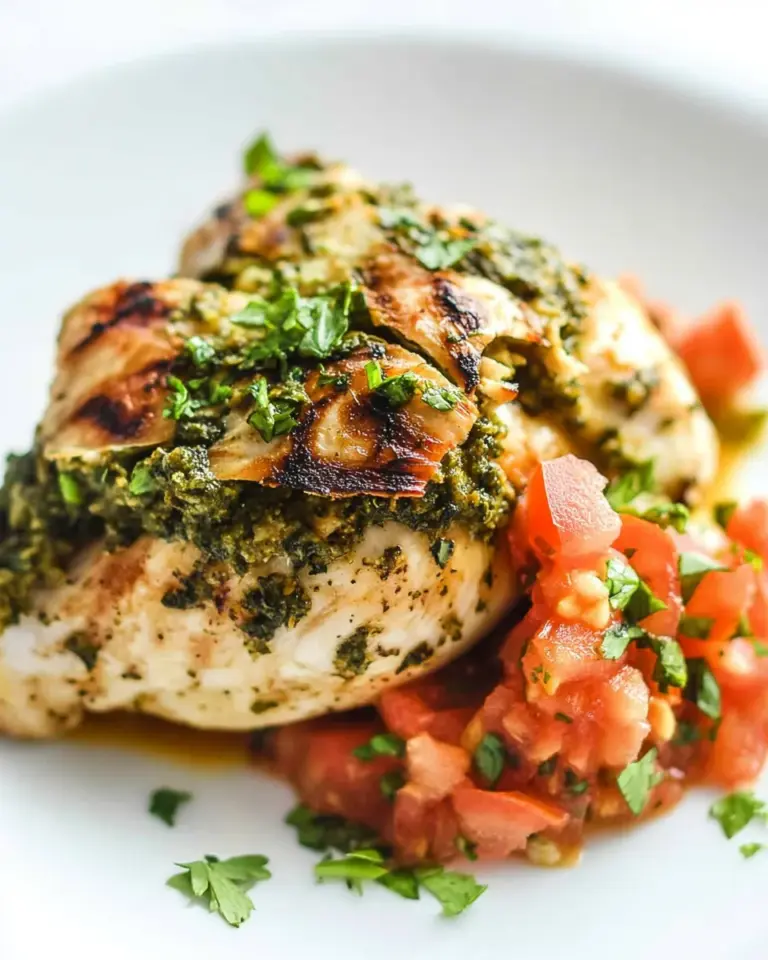 Homemade Pesto-Stuffed Chicken with Tomato Relish recipe photo