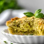 Homemade Pesto Bucatini Pie. photo