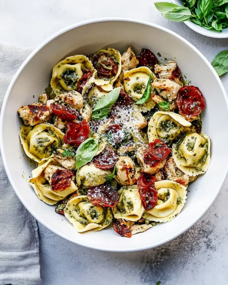 Homemade Pesto Chicken Tortellini photo
