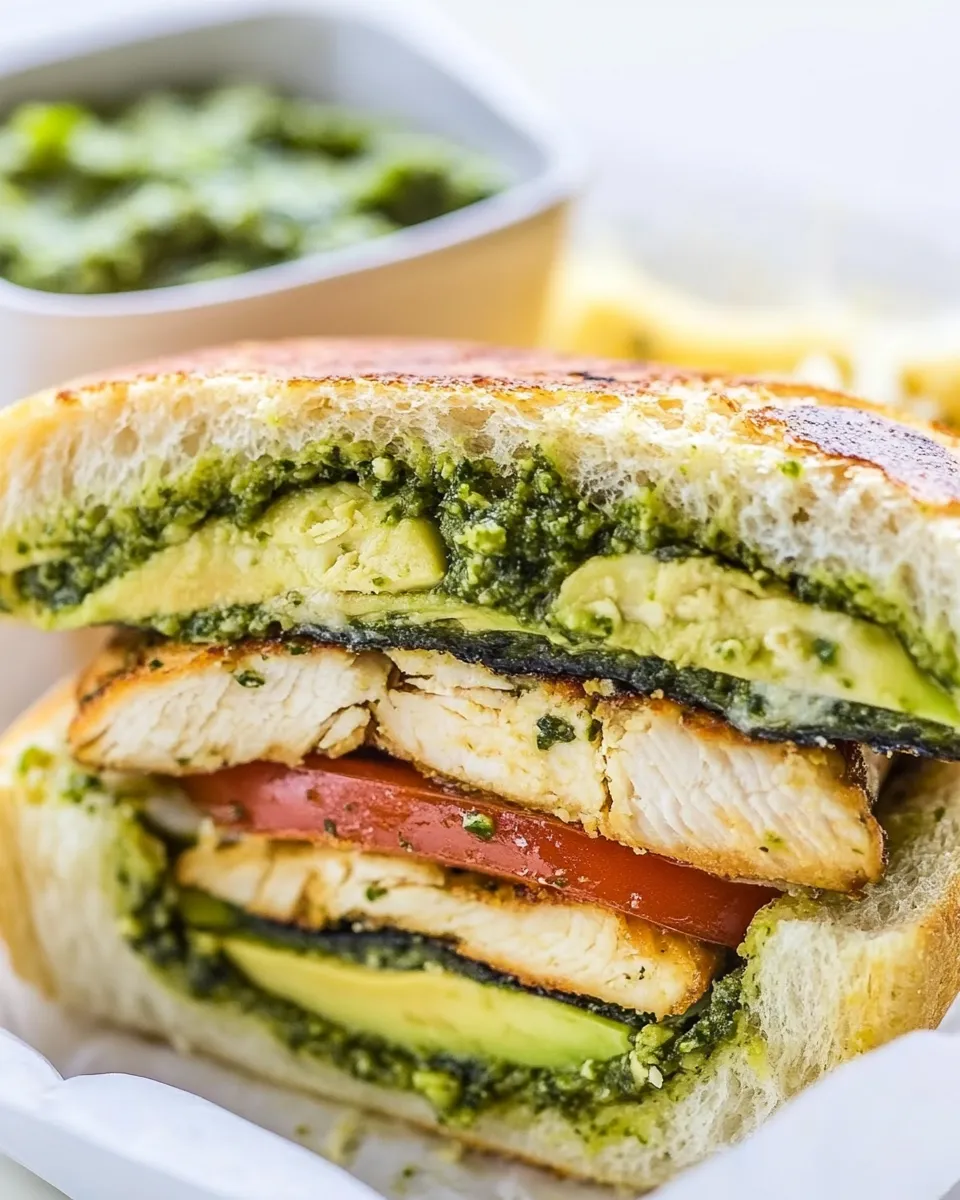 Homemade Pesto Chicken & Avocado Sandwiches recipe photo