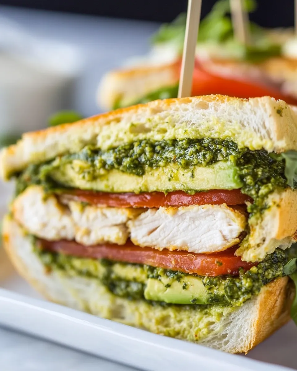Classic Pesto Chicken & Avocado Sandwiches dish photo