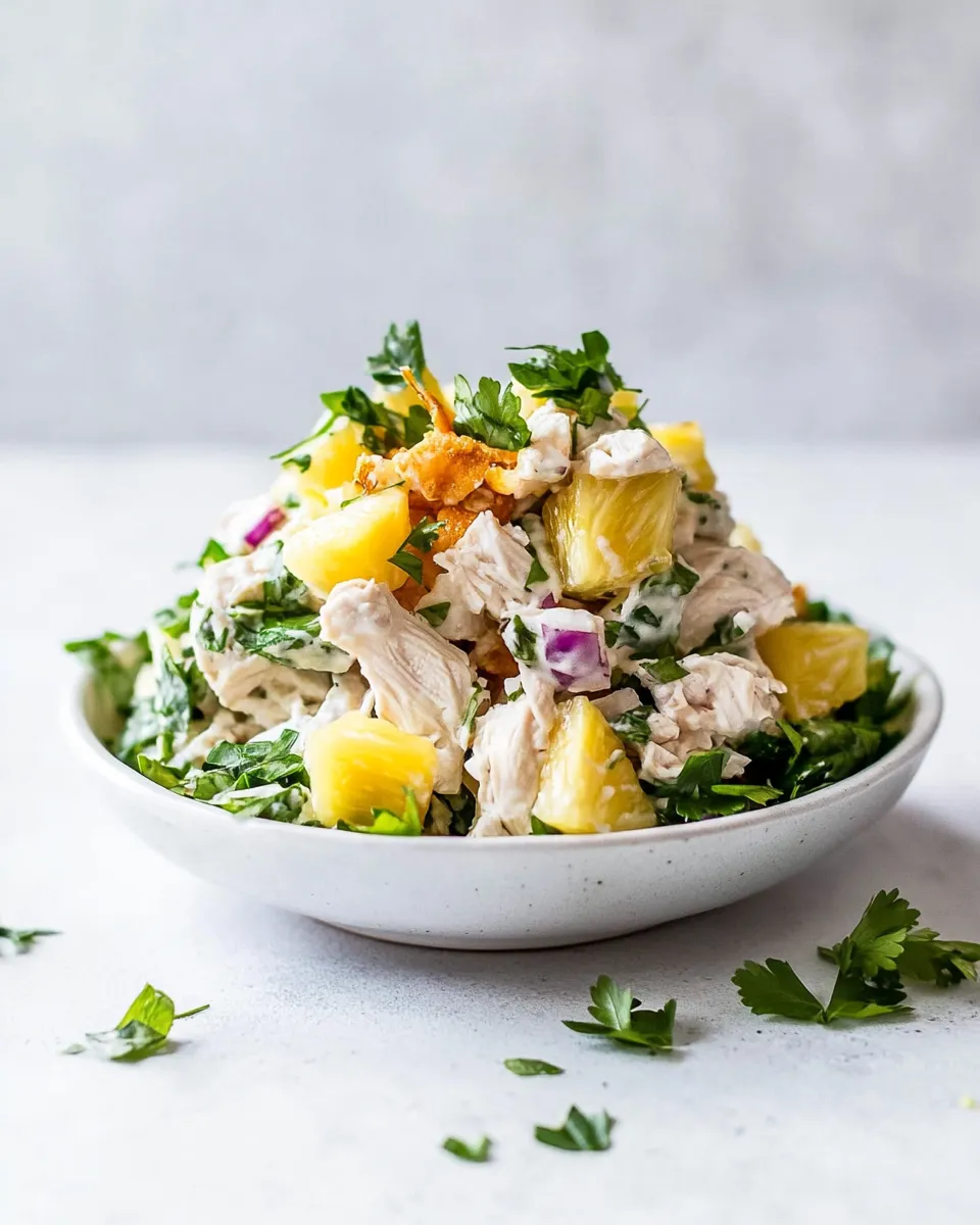 Delicious Pineapple Chicken Salad plate image