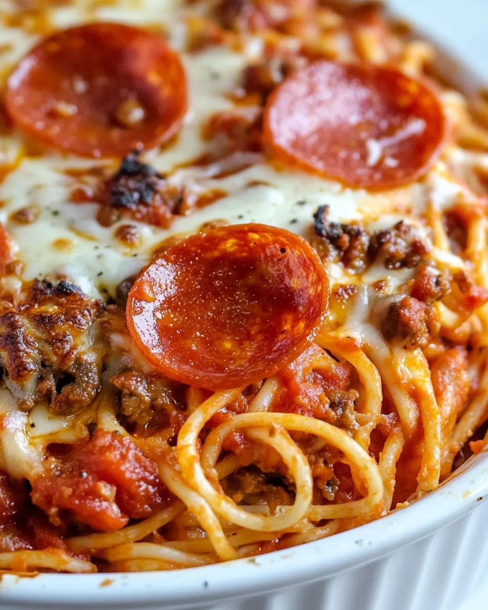 Homemade Pizza Spaghetti Casserole photo