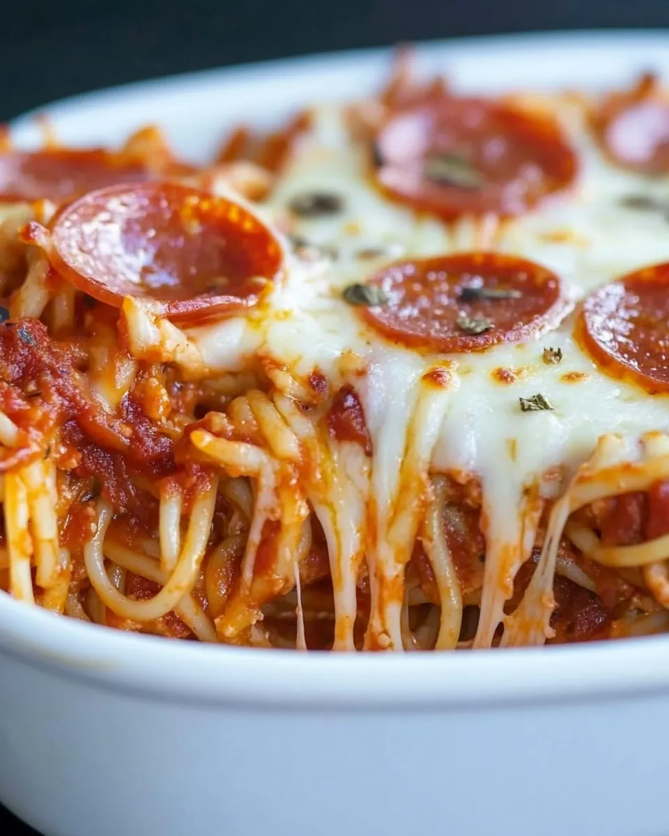 Classic Pizza Spaghetti Casserole image