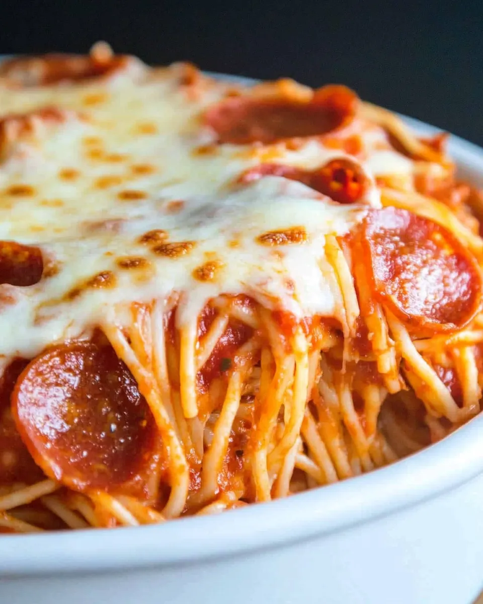 Delicious Pizza Spaghetti Casserole dish photo