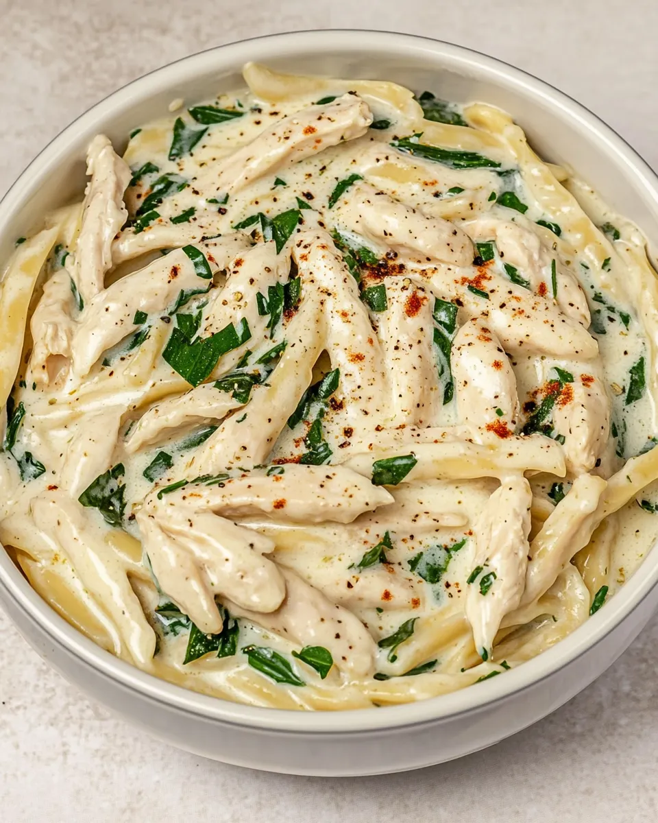 Easy Pressure Cooker Chicken Alfredo with Jar Sauce recipe image