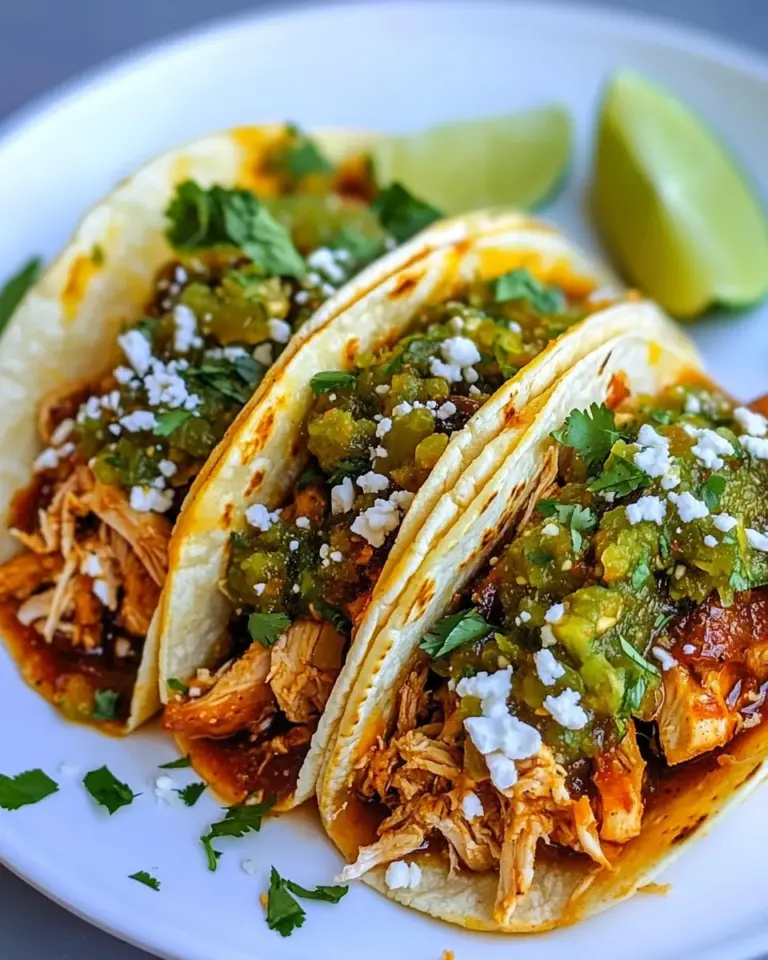 Homemade Pulled Chicken Tacos with Tomatillo Salsa recipe photo