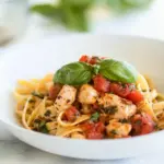Homemade Quick Basil Chicken Pasta for Two recipe photo