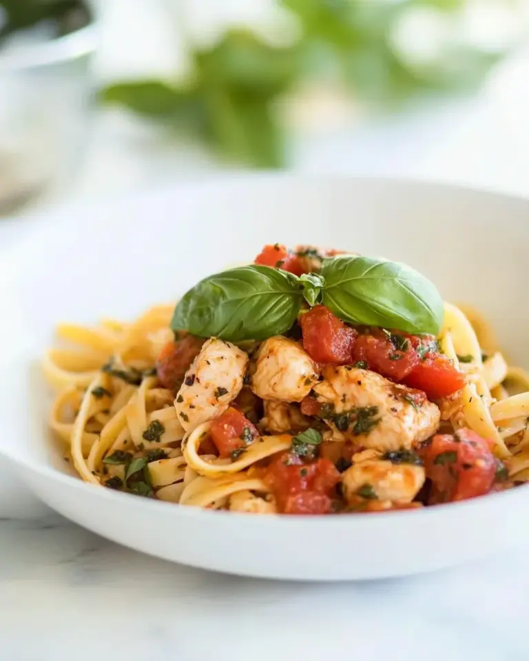 Homemade Quick Basil Chicken Pasta for Two recipe photo