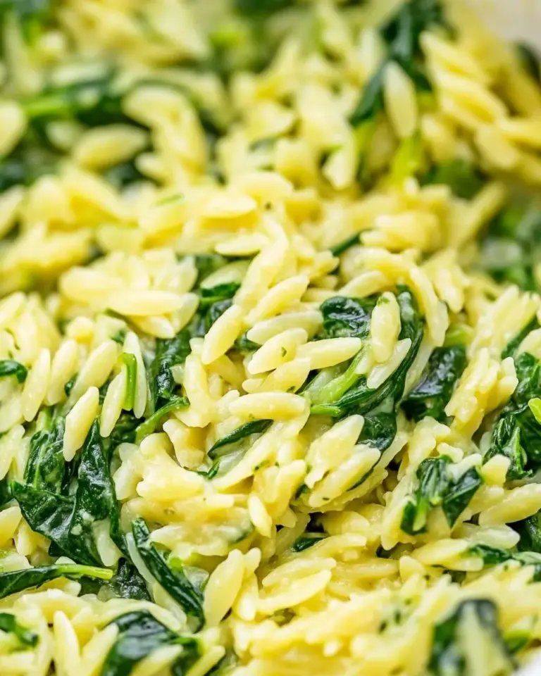 homemade Quick & Easy Creamy Spinach Orzo photo