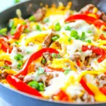 homemade Quick and Easy Chicken Cheesesteak Skillet photo