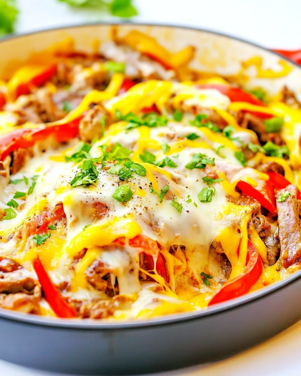 classic Quick and Easy Chicken Cheesesteak Skillet image