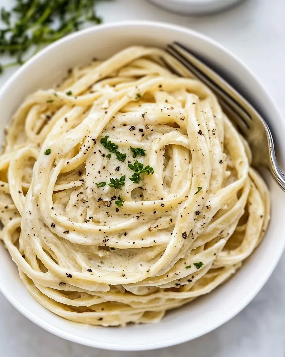classic Quick and Easy Fettuccine Alfredo for One image