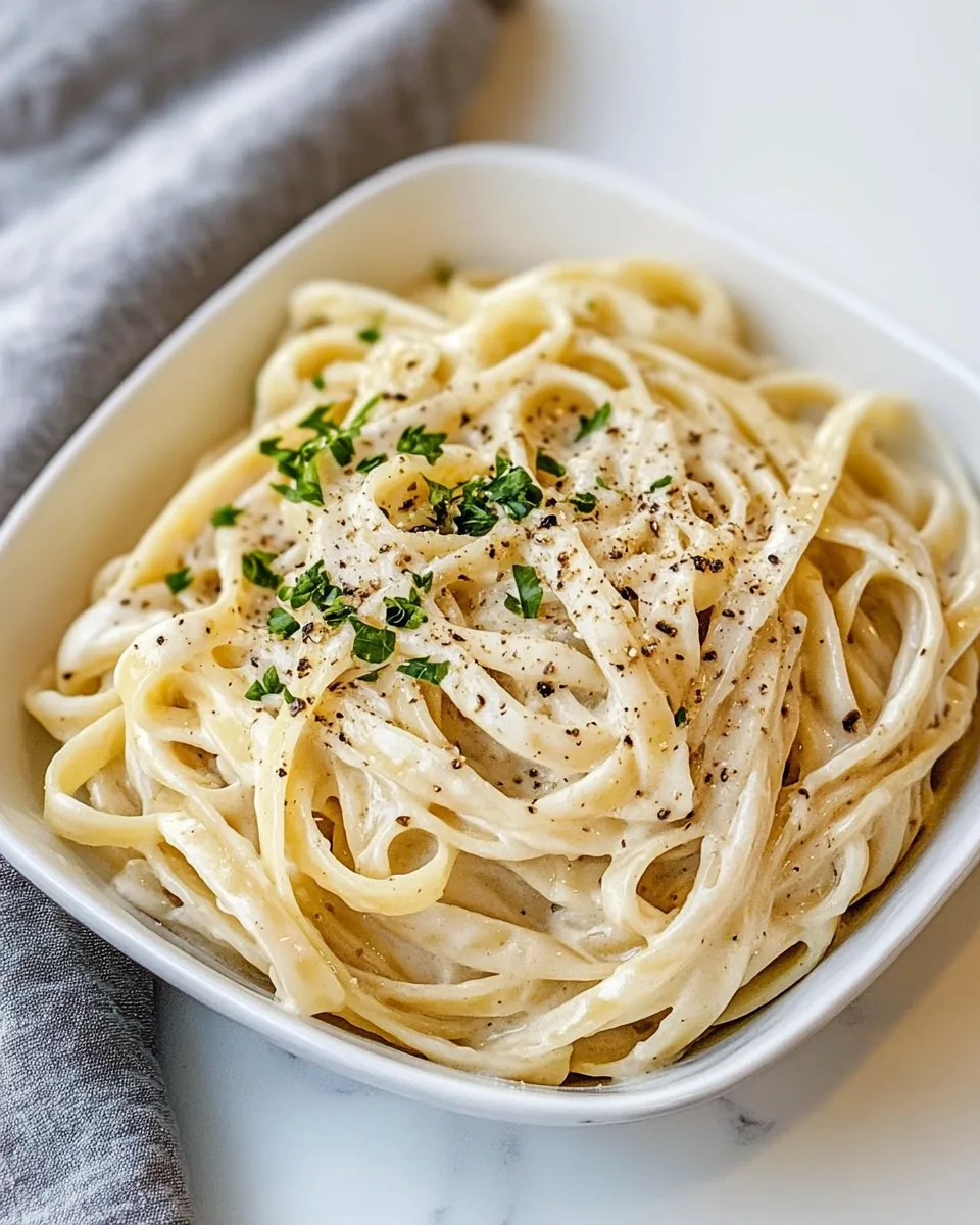 delicious Quick and Easy Fettuccine Alfredo for One shot