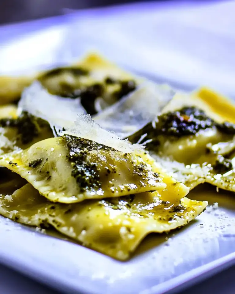 Homemade Ravioli with Pesto Sauce Recipe photo