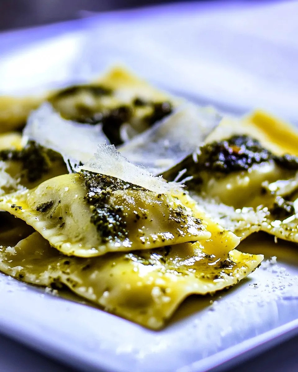 Homemade Ravioli with Pesto Sauce Recipe photo