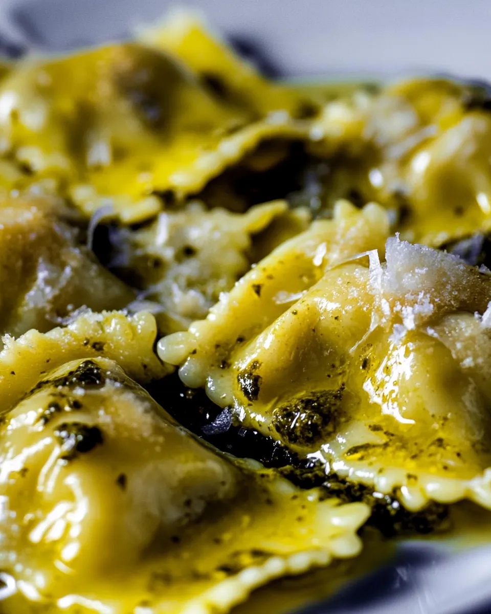 Delicious Ravioli with Pesto Sauce Recipe plate image