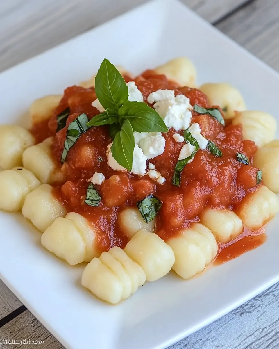 Delicious Ricotta Gnocchi with Marinara shot