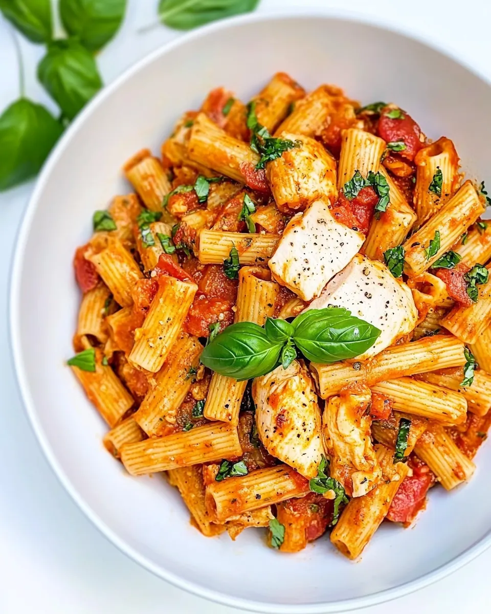 Classic Rigatoni Arrabbiata with Chicken recipe image