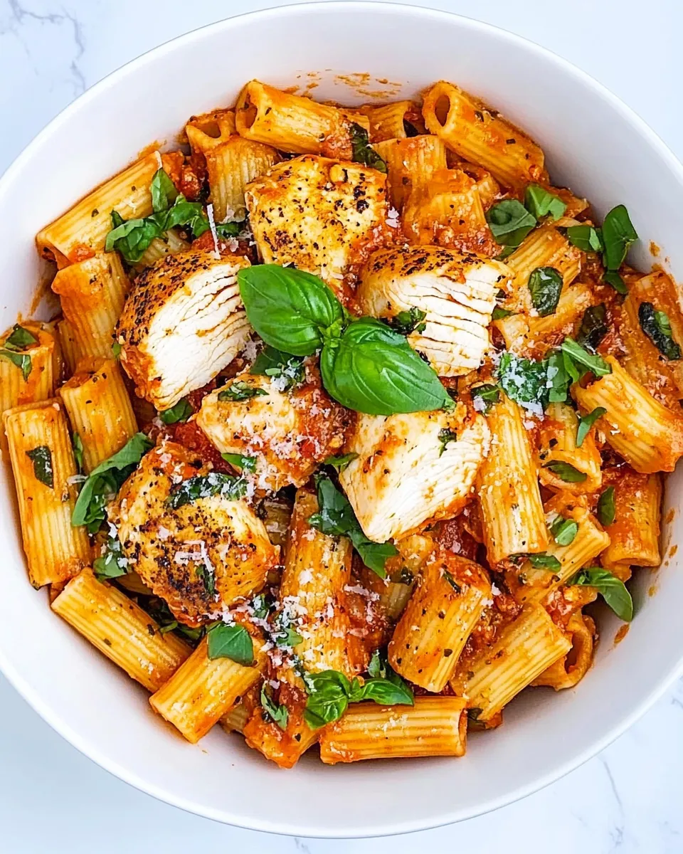 Easy Rigatoni Arrabbiata with Chicken plate image