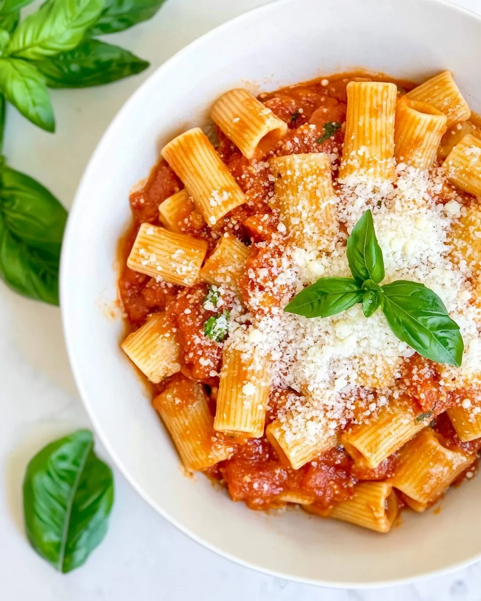 Homemade Rigatoni Pomodoro photo
