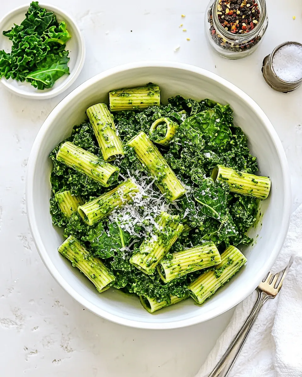Homemade Rigatoni with Easy Kale Sauce photo