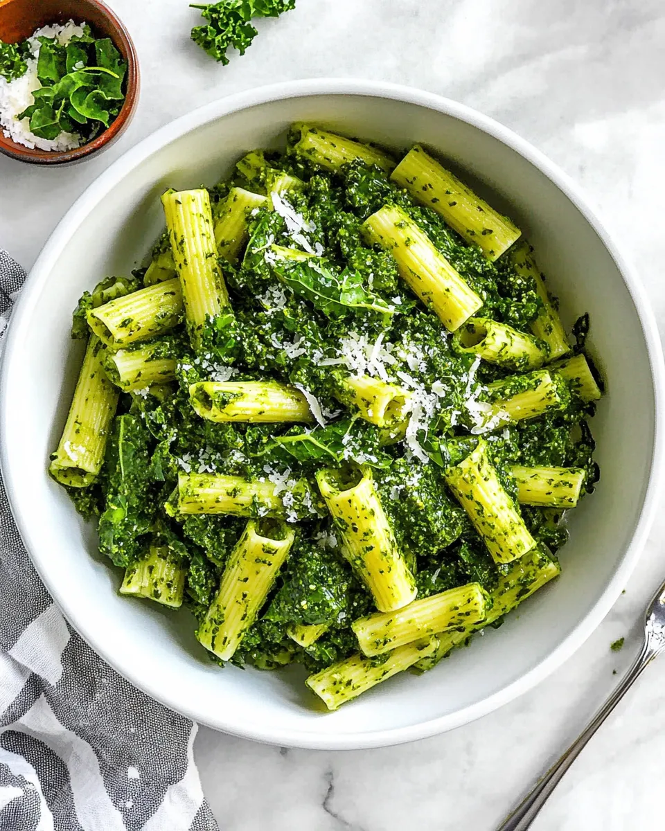 Delicious Rigatoni with Easy Kale Sauce shot