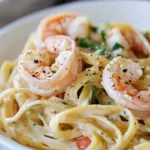 Homemade Roasted Shrimp Fettuccine Alfredo photo