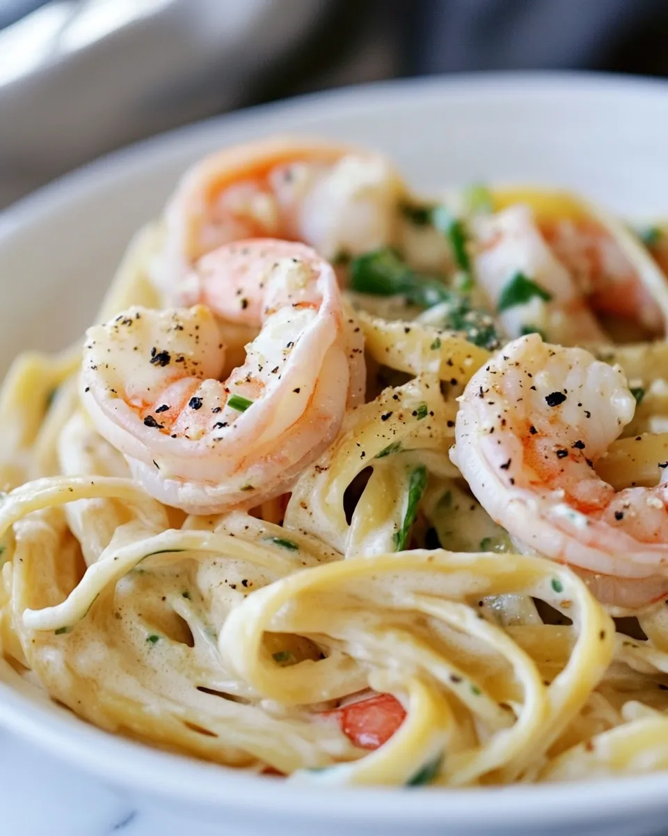 Homemade Roasted Shrimp Fettuccine Alfredo photo
