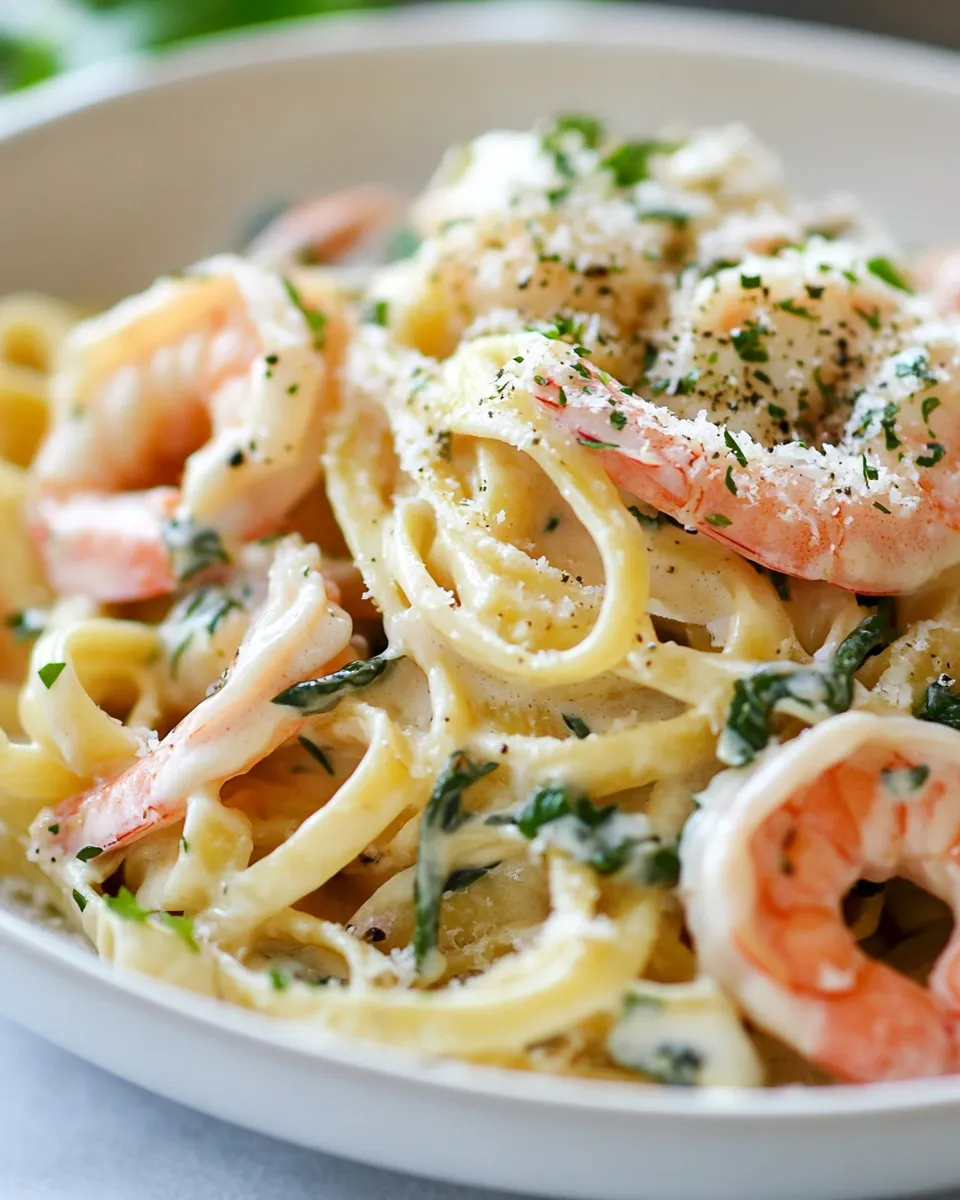 Classic Roasted Shrimp Fettuccine Alfredo image