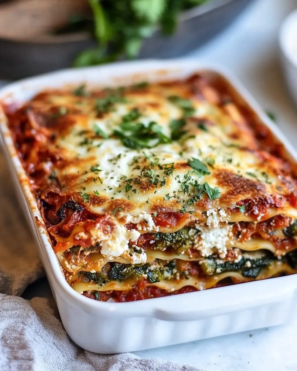 Classic Roasted Vegetable Lasagna with Burrata. image